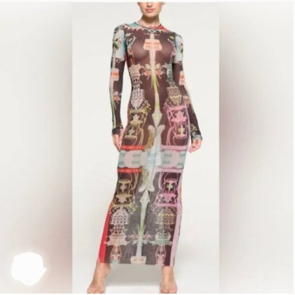 Skims summer mesh long sleeve dress orchid cabinet - Picture 2 of 6